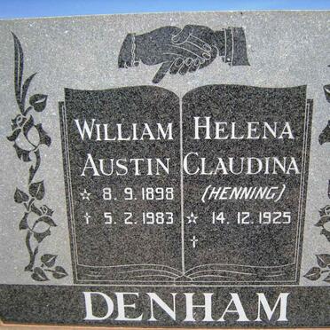 DENHAM William Austin 1898-1983 &amp; Helena Claudina HENNING 1925-