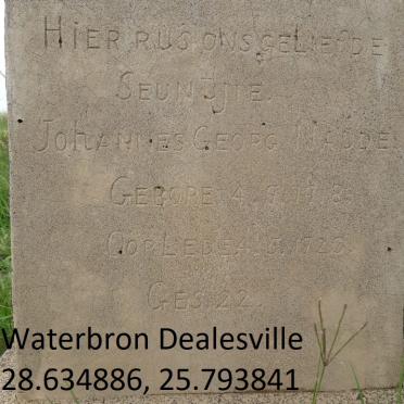 Free State, BOSHOF district, Dealesville, Waterbron 1198, Single grave