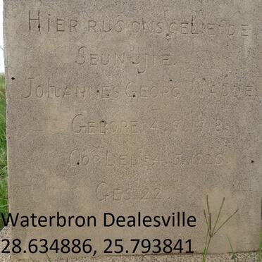 Free State, BOSHOF district, Dealesville, Waterbron 1198, Single grave