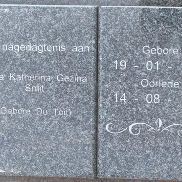 SMIT Anna Katherina Gezina nee DU TOIT 1918-1999