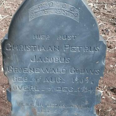 GOUWS Christiaan Petrus Jacobus Groenewald 1909-1924