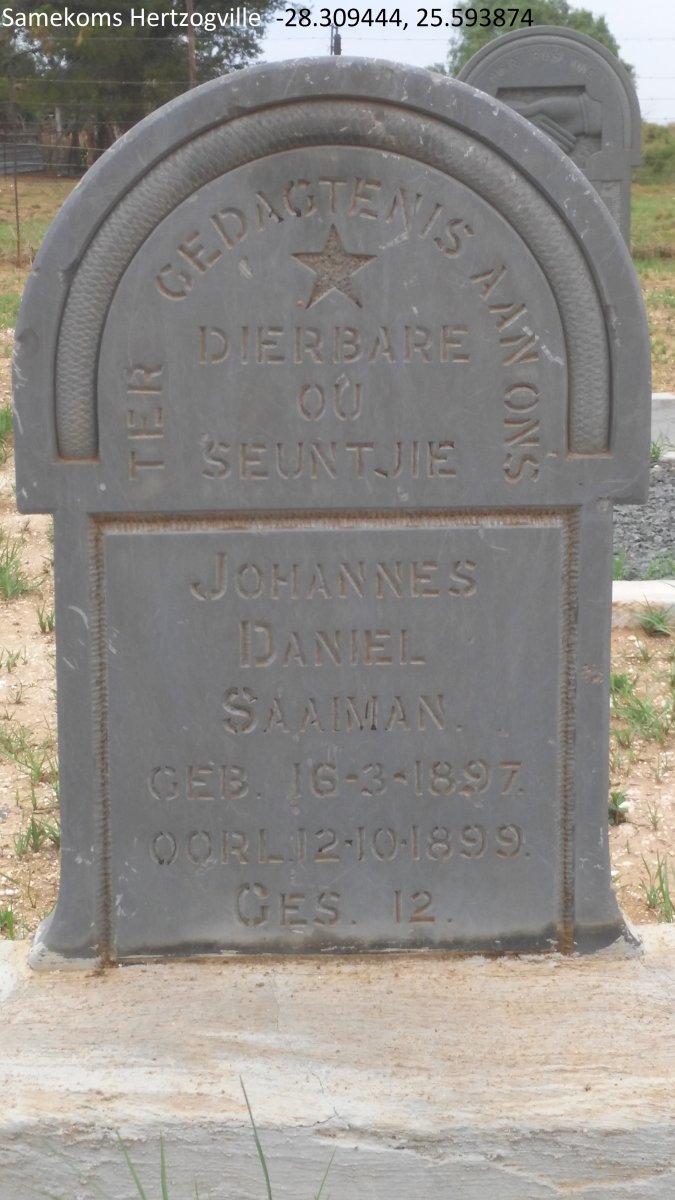 SAAIMAN Johannes Daniel 1897-1899