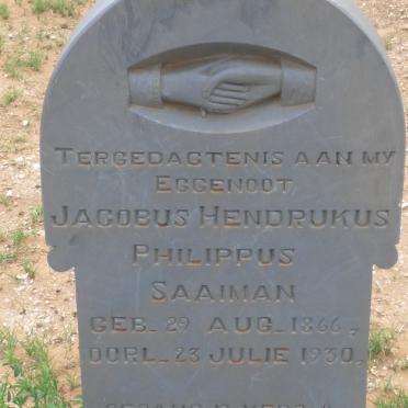 SAAIMAN Jacobus Hendrukus Philippus 1866-1930