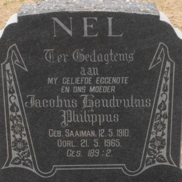 NEL Jacobus Hendrukus Philippus nee SAAIMAN 1910-1965
