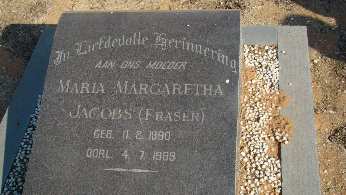 JACOBS Maria Margaretha nee FRASER 1890-1969