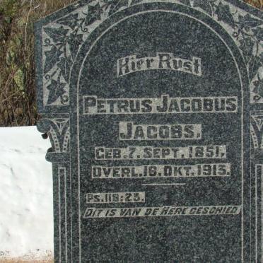 JACOBS Petrus Jacobus 1851-1913 &amp; Catharina Louisa Roelfina VAN NIEKERK 1853-1925