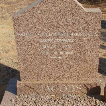 JACOBS Isabella Elizabeth Cornelia nee SERFONTEIN 1890-1969