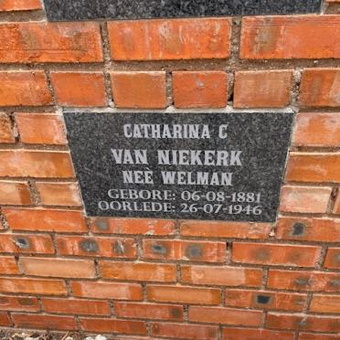 NIEKERK Catharina C., van nee WELMAN 1881-1946