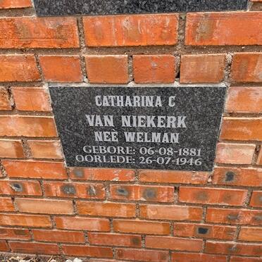 NIEKERK Catharina C., van nee WELMAN 1881-1946
