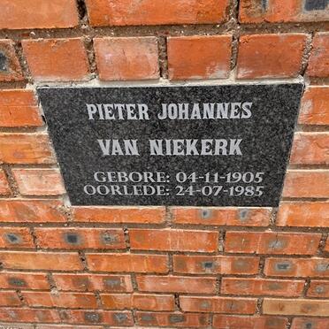 NIEKERK Pieter Johannes, van 1905-1985