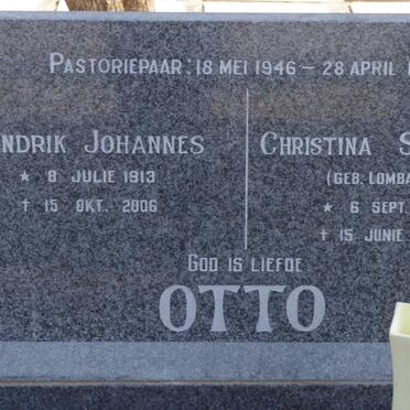 OTTO Hendrik Johannes 1913-2006 &amp; Christina Susanna LOMBARD 1914-2002
