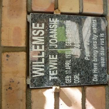 WILLEMSE Tewie 1930- &amp; Joansie 1934-