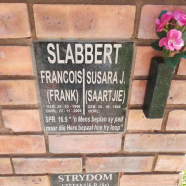 SLABBERT Francois 1946-2009 &amp; Susara J. 1948-