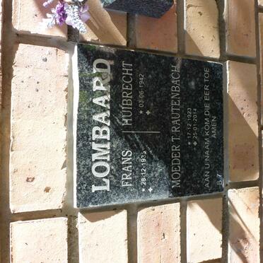 LOMBAARD Frans 1935- &amp; Huibrecht 1942- :: RAUTENBACH T. 1923-2014