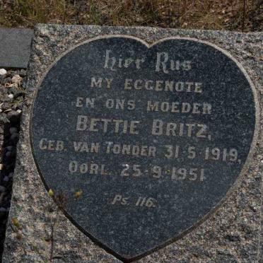 BRITZ Bettie nee VAN TONDER 1919-1951