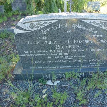 BLOMERUS Henry Philip 1881-1956 &amp; Elizabeth Christina GROVÉ 1882-1964