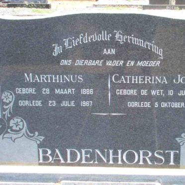 BADENHORST Marthinus 1886-1967 &amp; Catherina Johanna DE WET 1892-1967