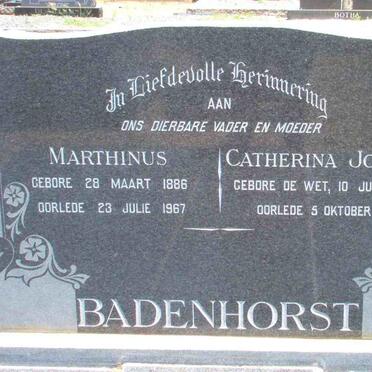 BADENHORST Marthinus 1886-1967 &amp; Catherina Johanna DE WET 1892-1967