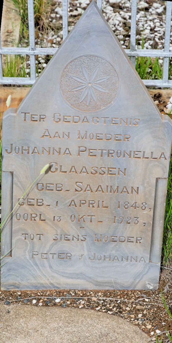 CLAASSEN Johanna Petronella nee SAAIMAN 1848-1923