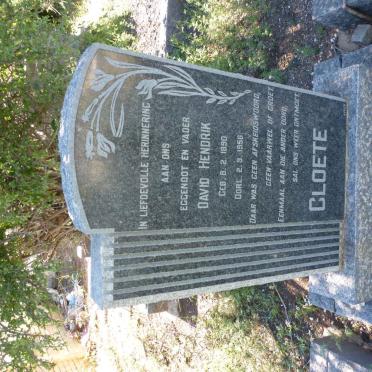 CLOETE David Hendrik 1890-1956
