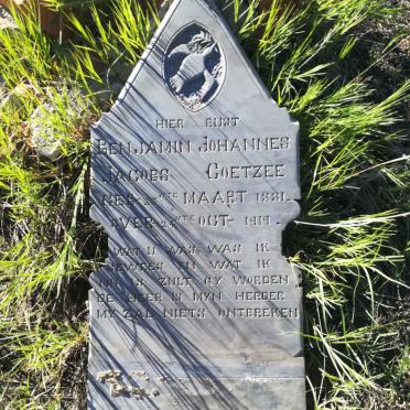 COETZEE Benjamin Johannes Jacobs 1881-1919