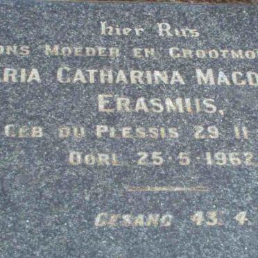 ERASMUS Maria Catharina Magdalena nee DU PLESSIS 1883-1962