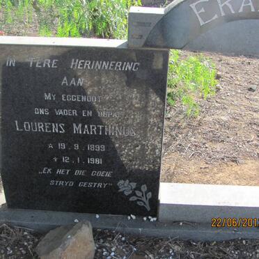 ERASMUS Lourens Marthinus 1899-1981 &amp; Catharina Susanna P. DU TOIT 1908-