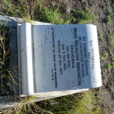 GROENEWALD Maria Magdalena Margaretha nee VAN WYK 1865-1927