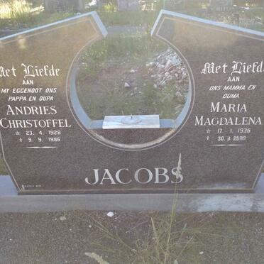JACOBS Andries Christoffel 1928-1986 &amp; Maria Magdalena 1936-2000