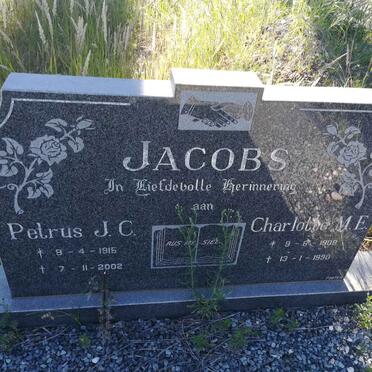JACOBS Petrus J.C. 1915-2002 &amp; Charlotte M.E. 1908-1990