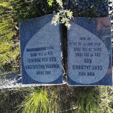 KOK Gert Jacobus 1895-1950 &amp; Martha Magdalena MARAIS 1899-