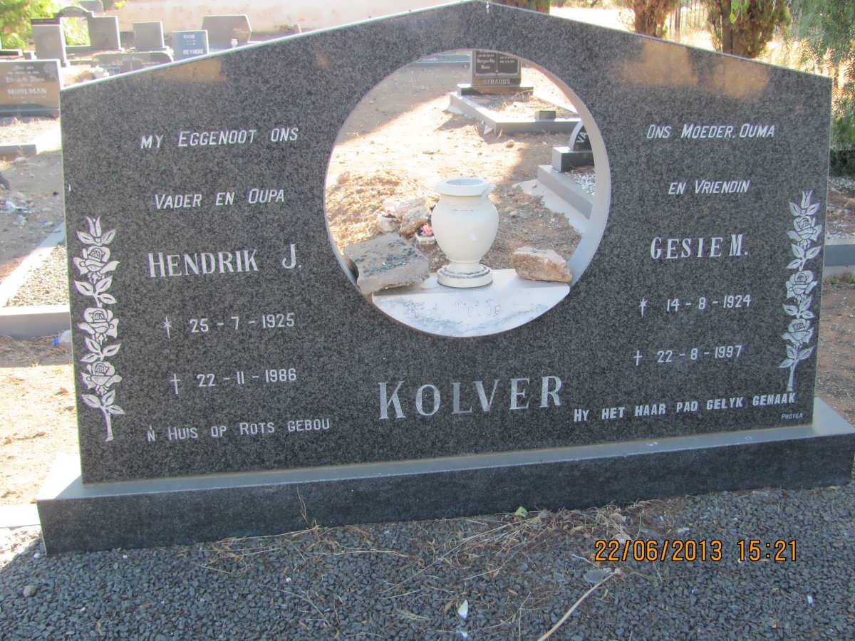 KOLVER Hendrik J. 1925-1986 &amp; Gesie M. 1924-1997