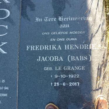 KOCK Michiel Josias, de 1922-2002 &amp; Fredrika Hendrika Jacoba LE GRANGE 1922-2017
