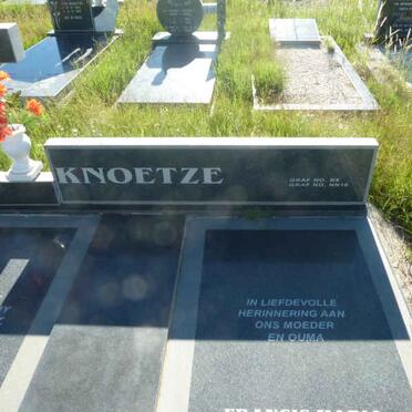 KNOETZE Joachim Jacobus van Niekerk 1933-2012 &amp; Francis Maria CORNELISSEN 1936-