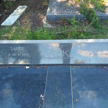 KOK Sakkie 1923-1985 &amp; Annina 1926-