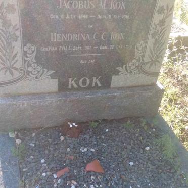 KOK Jacobus M. 1846-1918 &amp; Hendrina C.C. VAN ZYL 1868-1950
