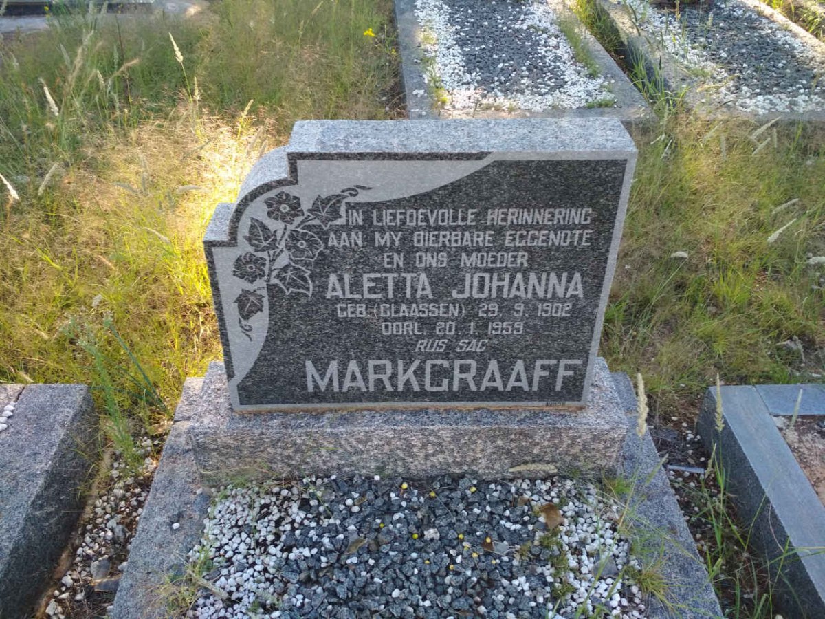 MARKGRAAFF Aletta Johanna nee CLAASSEN 1902-1959