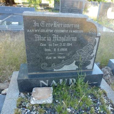 NAUDE Maria Magdalena nee DU TOIT 1914-1966