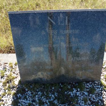 NEL Benjamin J. 1888-1967 &amp; Catharina S.P. 1895-1991