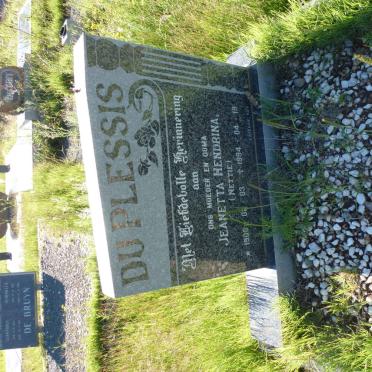 PLESSIS Jeanetta Hendrina, du 1900-1994