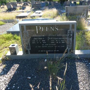 PEENS Abraham Jacobus 1898-1978 &amp; Anna Catharina Sofia OOSTHUIZEN 1895-1980