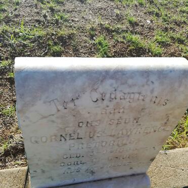 PRETORIUS Cornelius Lawrence 1893-1912