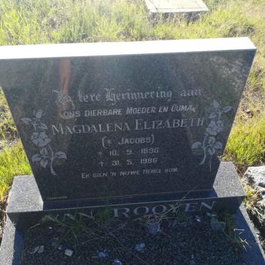ROOYEN Magdalena Elizabeth, van nee JACOBS 1896-1986