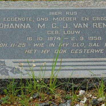 RENSBURG Johanna M.G.J., van nee LOUW 1874-1958