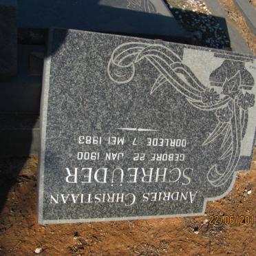 SCHREÜDER Andries Christiaan 1900-1983