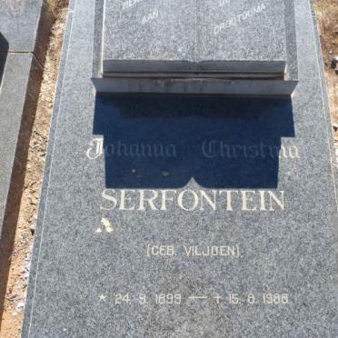 SERFONTEIN Johanna Christina nee VILJOEN 1899-1988