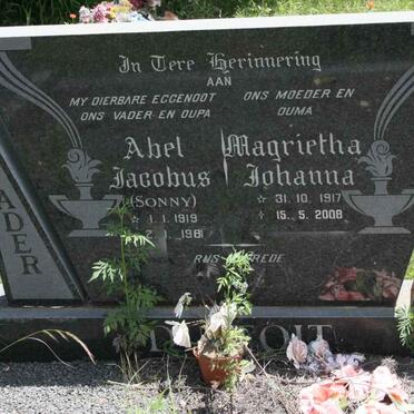 TOIT Abel Jacobus, du 1919-1981 &amp; Magrietha Johanna 1917-2008