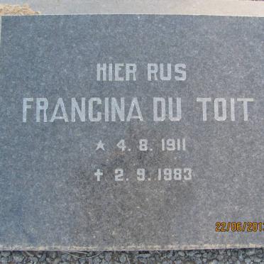 TOIT Francina, du 1911-1983