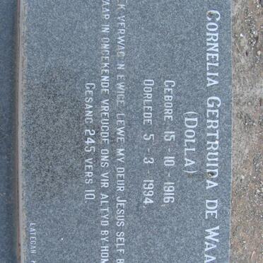 WAAL Cornelia Gertruida, de 1916-1994