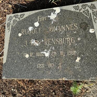 RENSBURG Rudolf Johannes, J. van 1882-1961